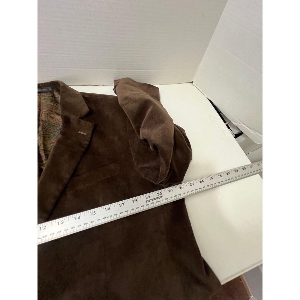 Lauren Ralph Lauren Mens Brown Corduroy Blazer Paisley Lining Sport Coat 40R - Picture 16 of 16